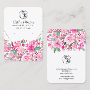 Svetsmyckena för logotyp av rosa blommigt, halsban visitkort