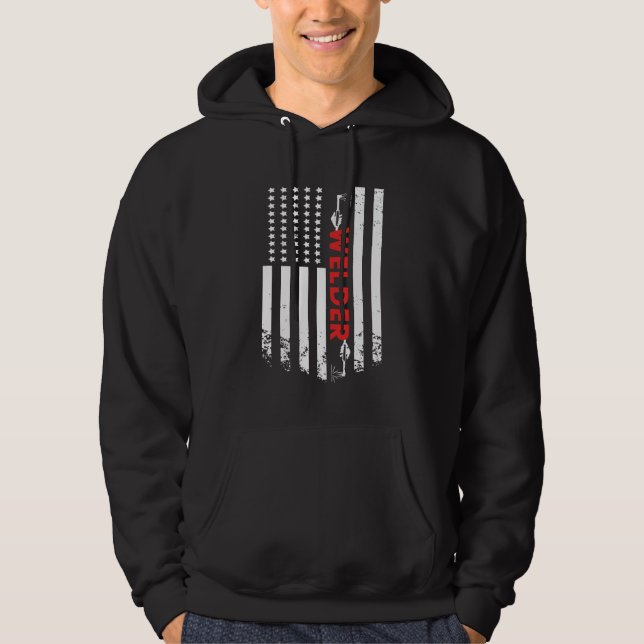 Svetsning - American Welder Flagga Hoodie (Framsida)