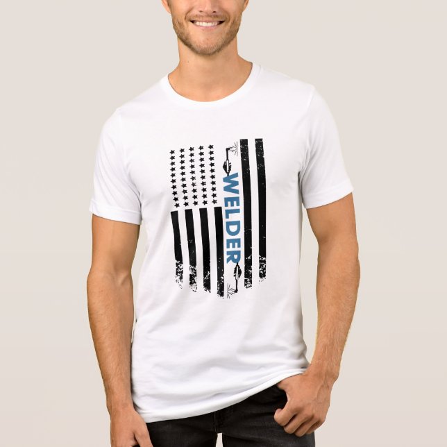 Svetsning - American Welder Flagga T Shirt (Framsida)