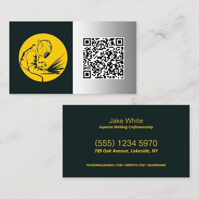 ⚙️ Svetsning Anpassningsbar QR Visitkort (Fram/baksida)
