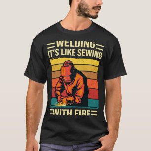 Svetsning är som sömnad med brandväggar, punkt 1 t shirt