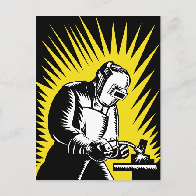 svetsning av svetsarbetare vykort (Framsida)