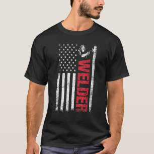 Svetsning för hårt arbetande USA flagga Welder T Shirt