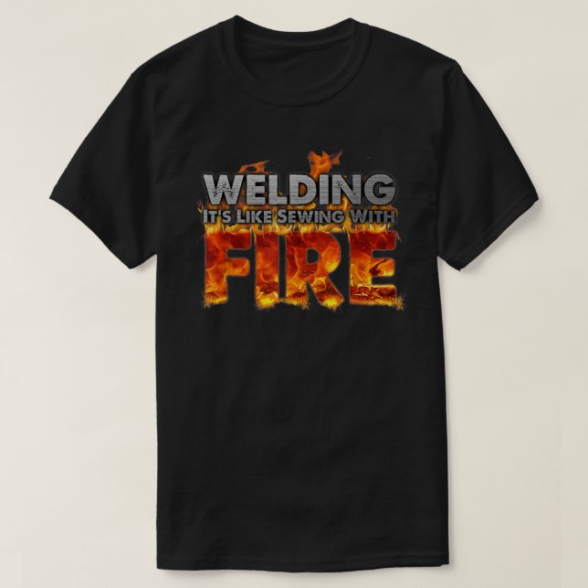 Svetsning som att syna med brandskyddsgåva av Roli T Shirt (Design framsida)