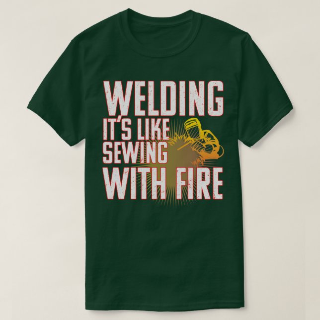 Svetsskydd som svetsar dess likande sömnad med bra t shirt (Design framsida)