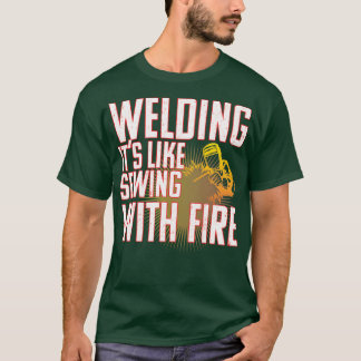 Svetsskydd som svetsar dess likande sömnad med bra t shirt