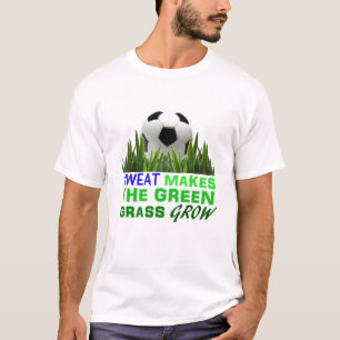 Svett gör det gröna gräset att växa tee