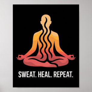 Svett Läkning Upprepa Bastu Yoga Meditation Välbef Poster
