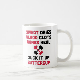 Svett torkar idrottshallcitationstecken kaffemugg