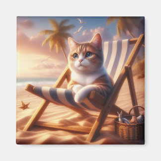 Svettad kattmagnet-gåva, kattälskargåva magnet