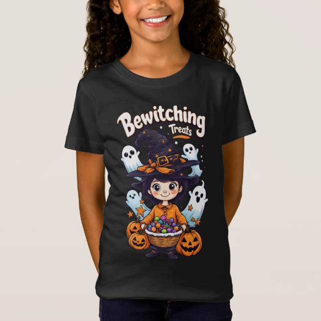 Svettbehandlingar:En söt och taoky Halloween T Shirt (Framsida)