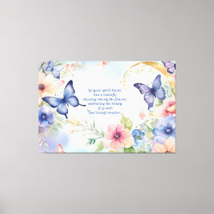 Svettig Blommigt Butterfly Art Timless Beauty Canvastryck