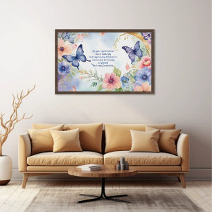 Svettig Blommigt Butterfly Art Timless Beauty Poster