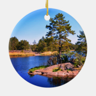 Svettlandskap, foto. julgransprydnad keramik
