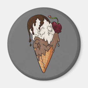 Svettlig, klassisk skullkräm magnet