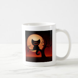 Svettmilande svart katt kaffemugg