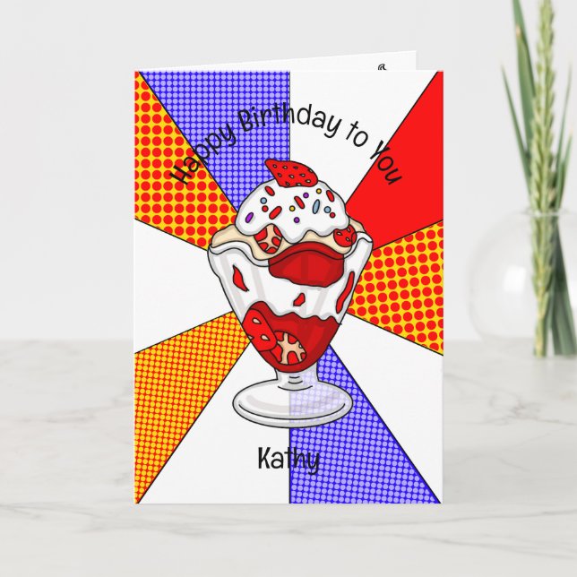 Svettpoppssaft med födelsedagskort Ice Cream Sunda Kort (Framsida)