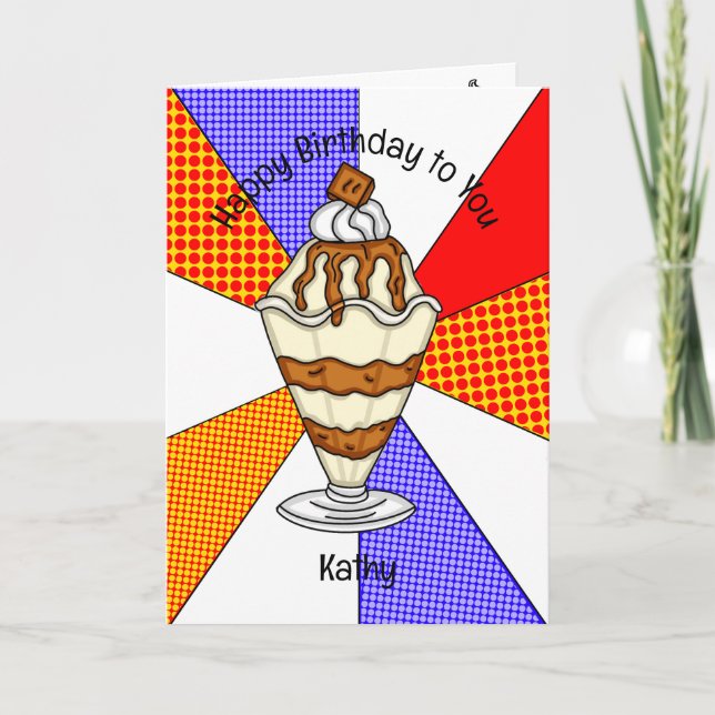 Svettpoppssaft med födelsedagskort Ice Cream Sunda Kort (Framsida)
