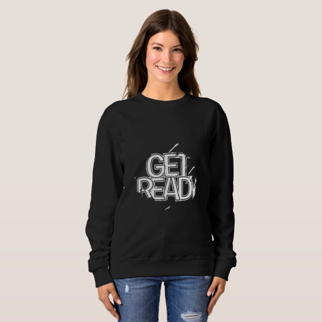 Svettröja med kraftig vit text för Crewneck - Gör  T Shirt (Hel framsida)