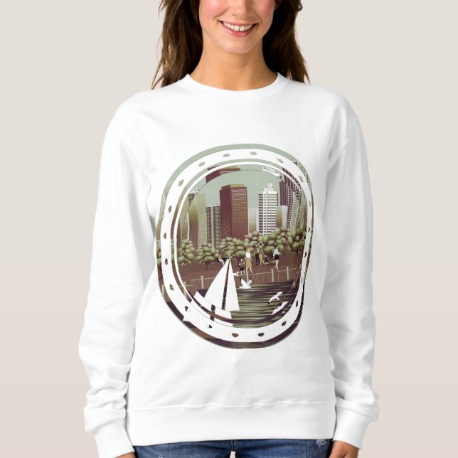 Svettskjorta i stadslandskap t shirt (Framsida)