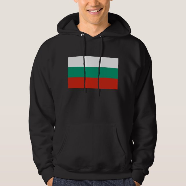 Svettskjorta med Flagga av Bulgarien Sweatshirt Med Luva (Framsida)