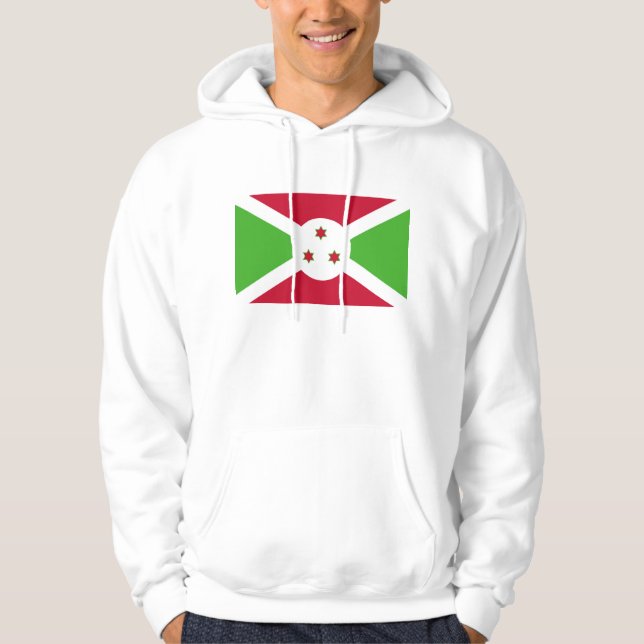 Svettskjorta med Flagga av Burundi Hoodie (Framsida)