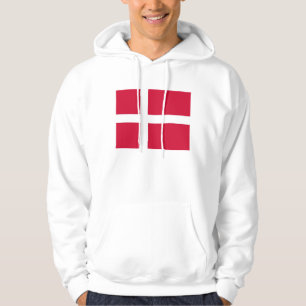 Svettskjorta med Flagga av Danmark Sweatshirt Med Luva