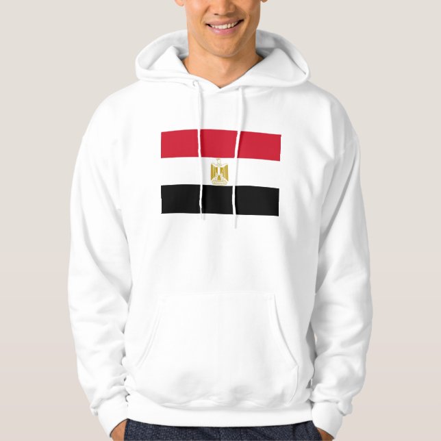 Svettskjorta med Flagga av Egypten Sweatshirt Med Luva (Framsida)