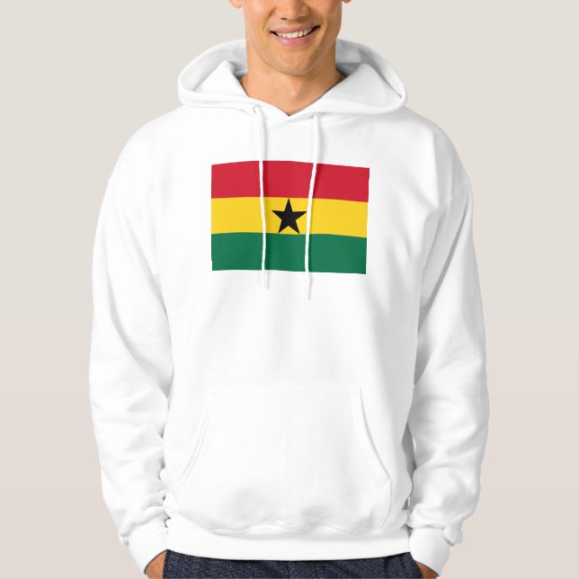 Svettskjorta med Flagga av Ghana Hoodie (Framsida)