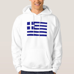 Svettskjorta med Flagga av Grekland Sweatshirt Med Luva