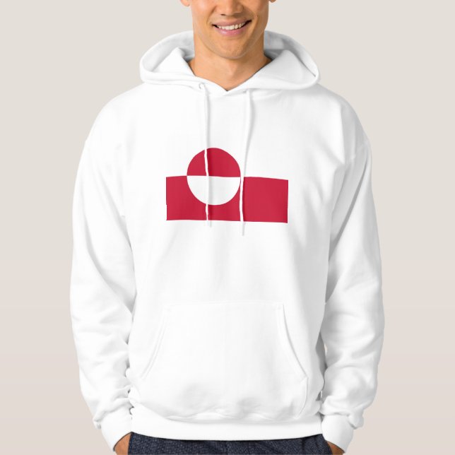 Svettskjorta med Flagga av Grönland Hoodie (Framsida)