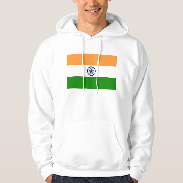 Svettskjorta med Flagga av Indien Hoodie (Framsida)
