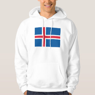 Svettskjorta med Flagga av Island Hoodie