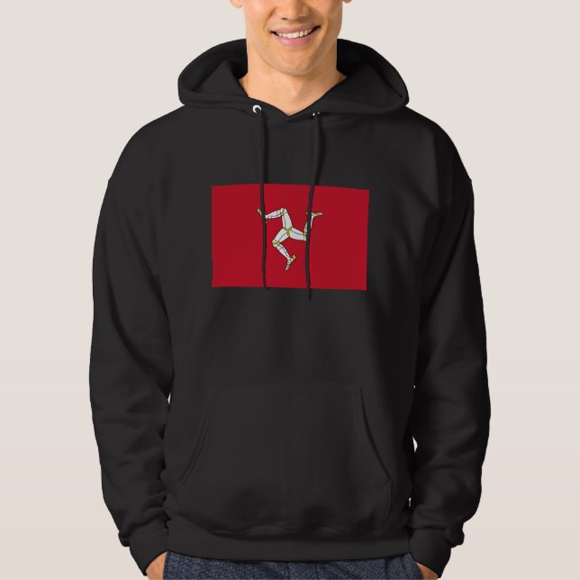 Svettskjorta med Flagga av Isle of Man Sweatshirt Med Luva (Framsida)