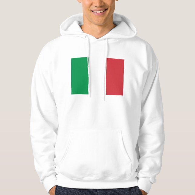 Svettskjorta med Flagga av Italien Sweatshirt Med Luva (Framsida)