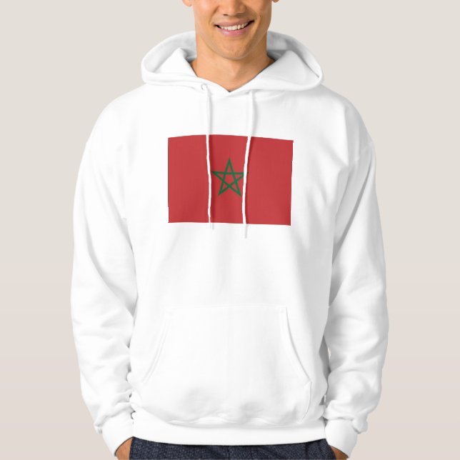 Svettskjorta med Flagga av Marocko Hoodie (Framsida)