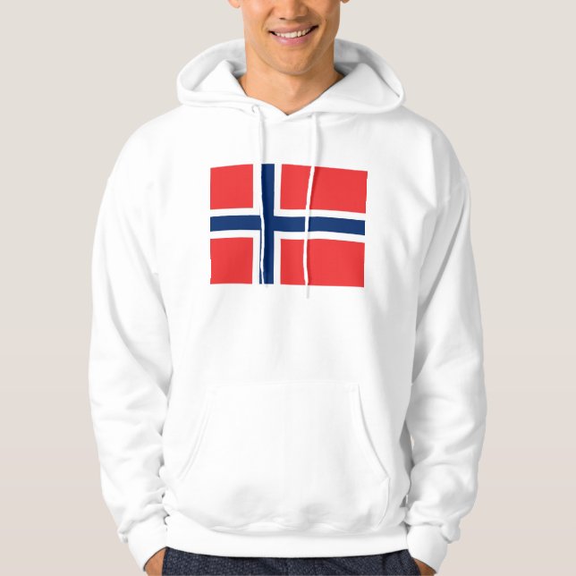 Svettskjorta med Flagga av Norge Hoodie (Framsida)