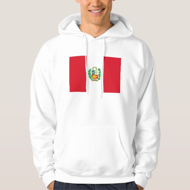 Svettskjorta med Flagga av Peru Tröja Med Luva (Framsida)
