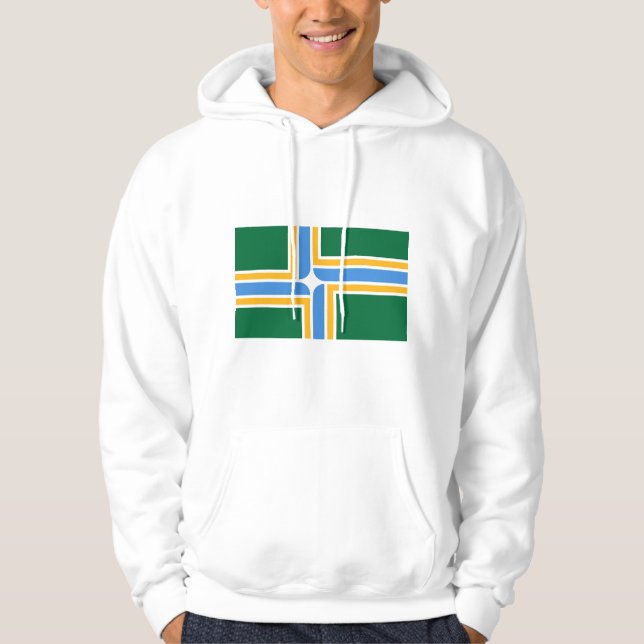 Svettskjorta med Flagga av Portland, USA Hoodie (Framsida)