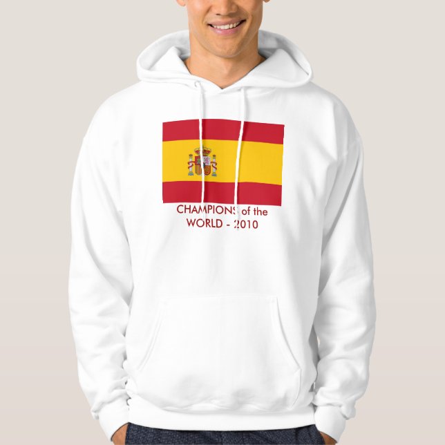 Svettskjorta med Flagga av Spanien Sweatshirt Med Luva (Framsida)