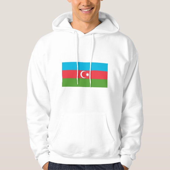 Svettskjorta med Flagga från Azerbajdzjan Hoodie (Framsida)