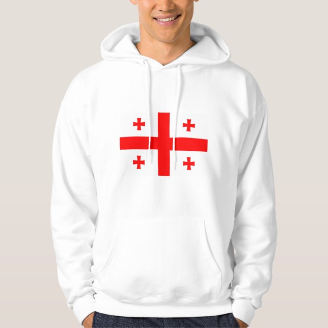 Svettskjorta med Flagga från Georgien Hoodie (Framsida)