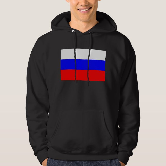 Svettskjorta med Flagga från Ryssland Sweatshirt Med Luva (Framsida)