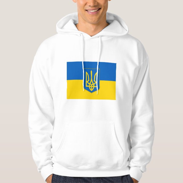 Svettskjorta med Flagga från Ukraina Hoodie (Framsida)