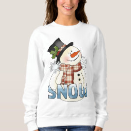 Svettskjorta snögubbe på jultomten ord art tee shirt