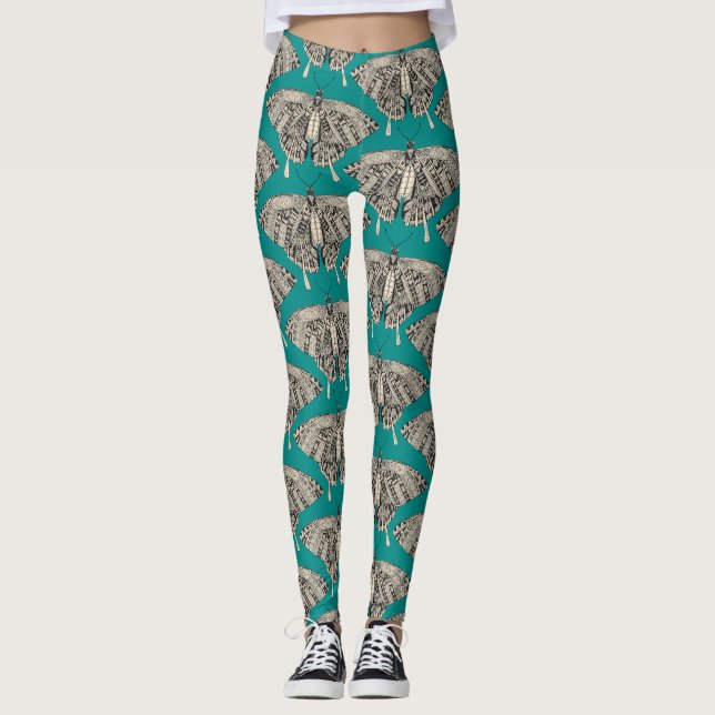 Svettstjärtad fjärilstam svart leggings (Framsida)