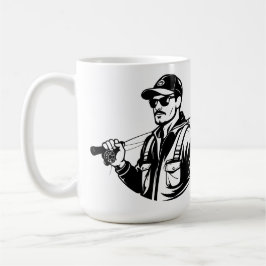 SVG Anpassad Bass Fiskare Och Fiskespö Kaffemugg
