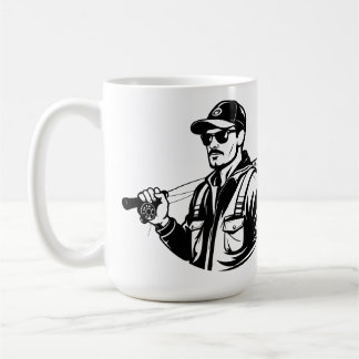 SVG Anpassad Bass Fiskare Och Fiskespö Kaffemugg
