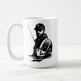 SVG Anpassad Flugfiskare Och Fiskespö Kaffemugg