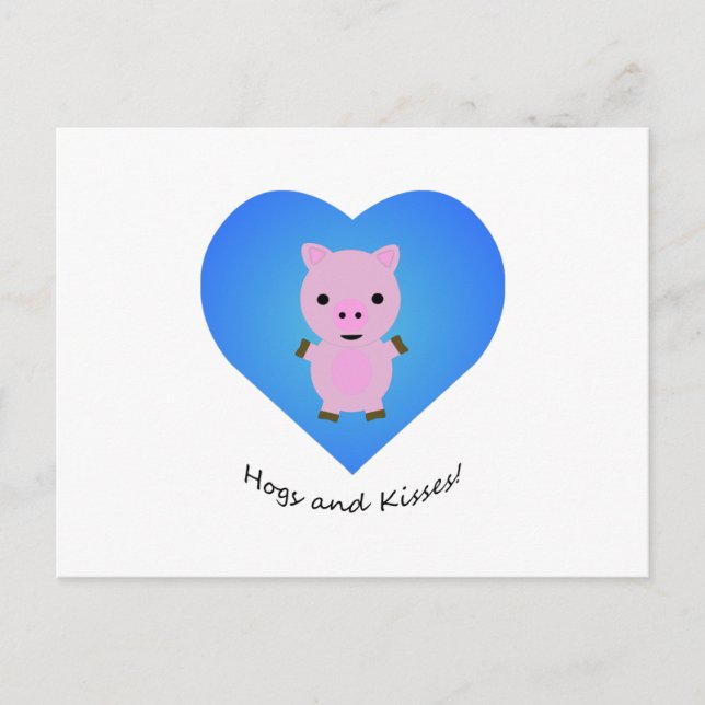 Svin och Kyssar Gris Helg Vykort (Framsida)